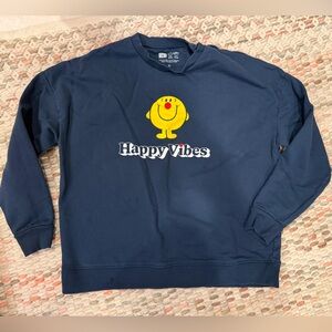 Mr. Men Navy Sweatshirt, Happy Vibes